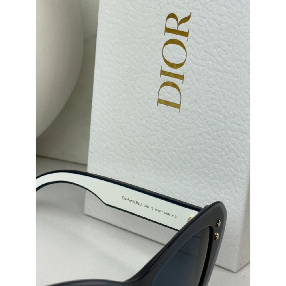 NEW Dior Pacific B3U Logo Sunglasses Cat Eye Navy Blue - Picture 7 of 9